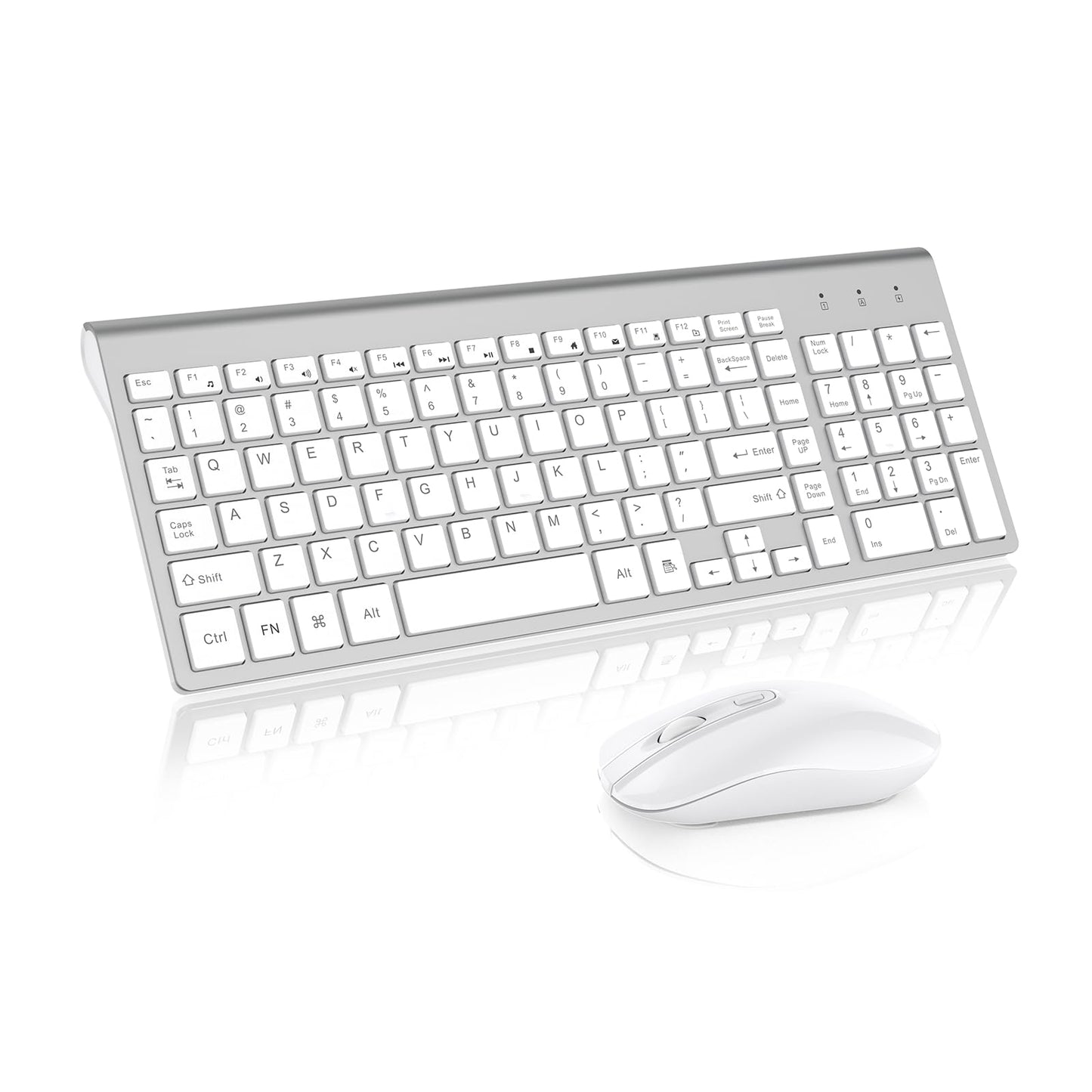 cimetech Wireless Keyboard and Mouse Combo, Compact Full Size Wireless Computer Keyboard and Mouse Set 2.4G Ultra-Thin Sleek Design for Windows, Computer, Desktop, PC, Notebook, Laptop - Grey