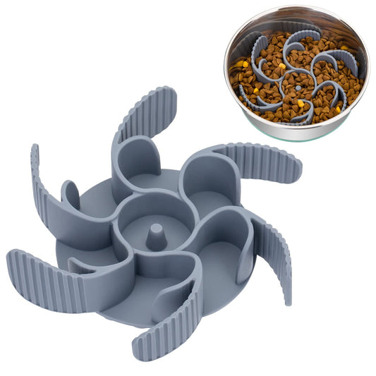 Slow Feeder Dog Bowls Insert [36 Octopus Suction Cups] Super Firm Eating Bowl [Cuttable] for Large Breed and Medium Size Compatible with Regular Elevated (Turbine)