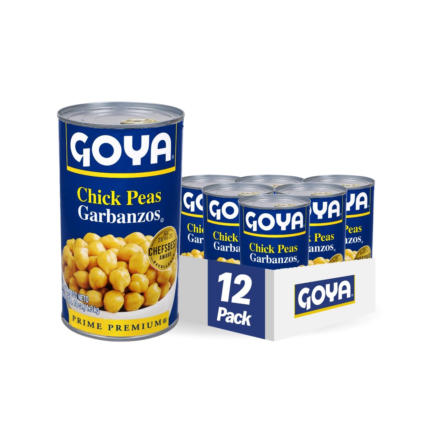 Goya Foods Chick Peas, Garbanzo Beans, 15.5 Ounce (Pack of 8)