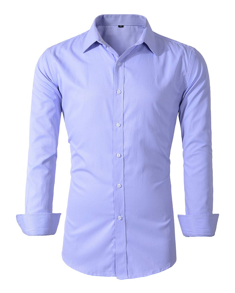 Beninos Mens Long Sleeve Slim Fit Dress Shirts