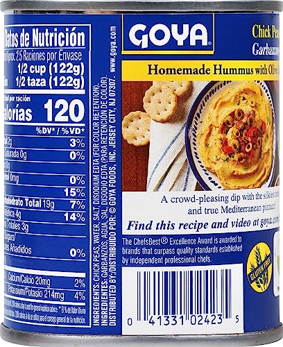 Goya Foods Chick Peas, Garbanzo Beans, 15.5 Ounce (Pack of 8)