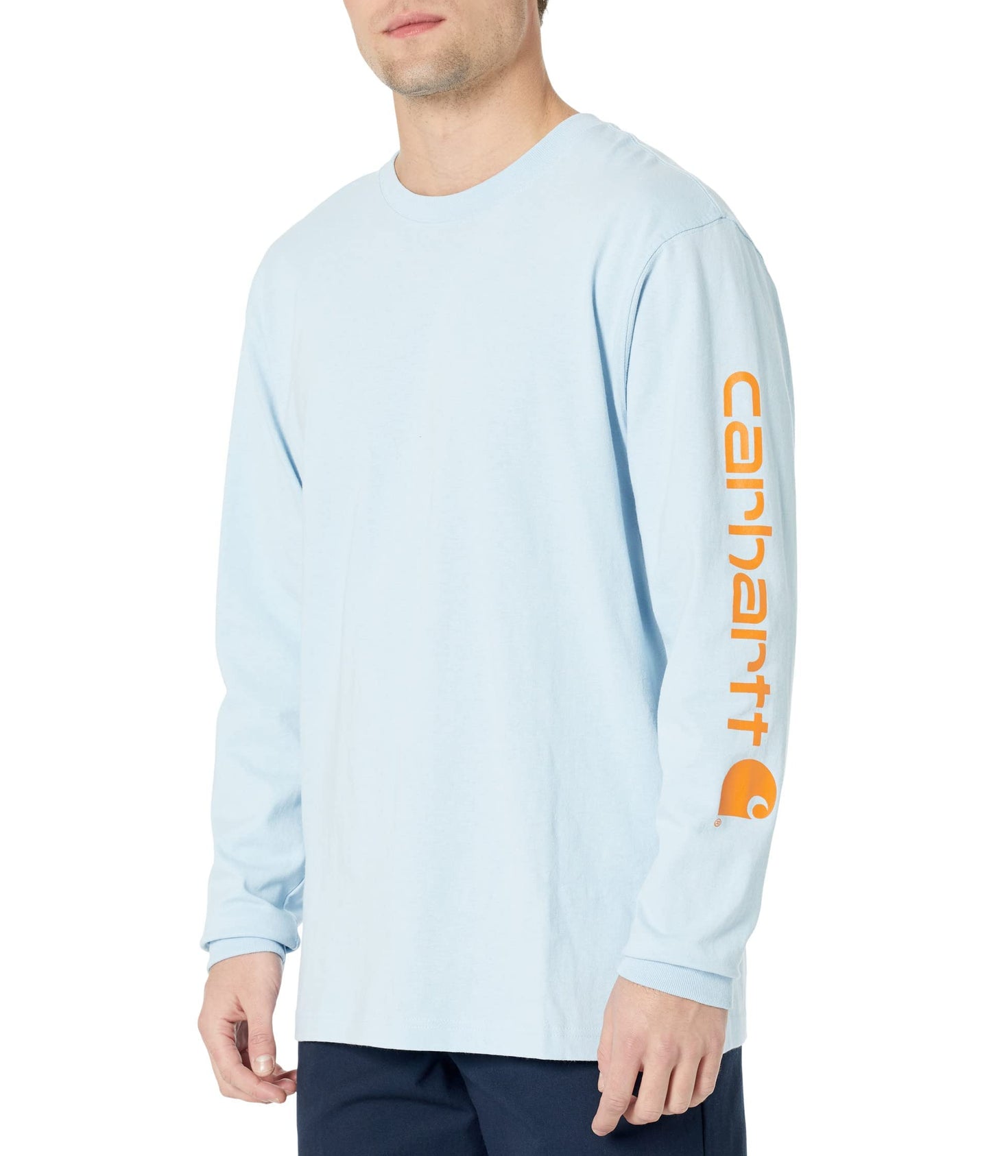 Carhatt Mens Loose Fit Heavyweight LongSleeve Logo Sleeve Graphic TShirt