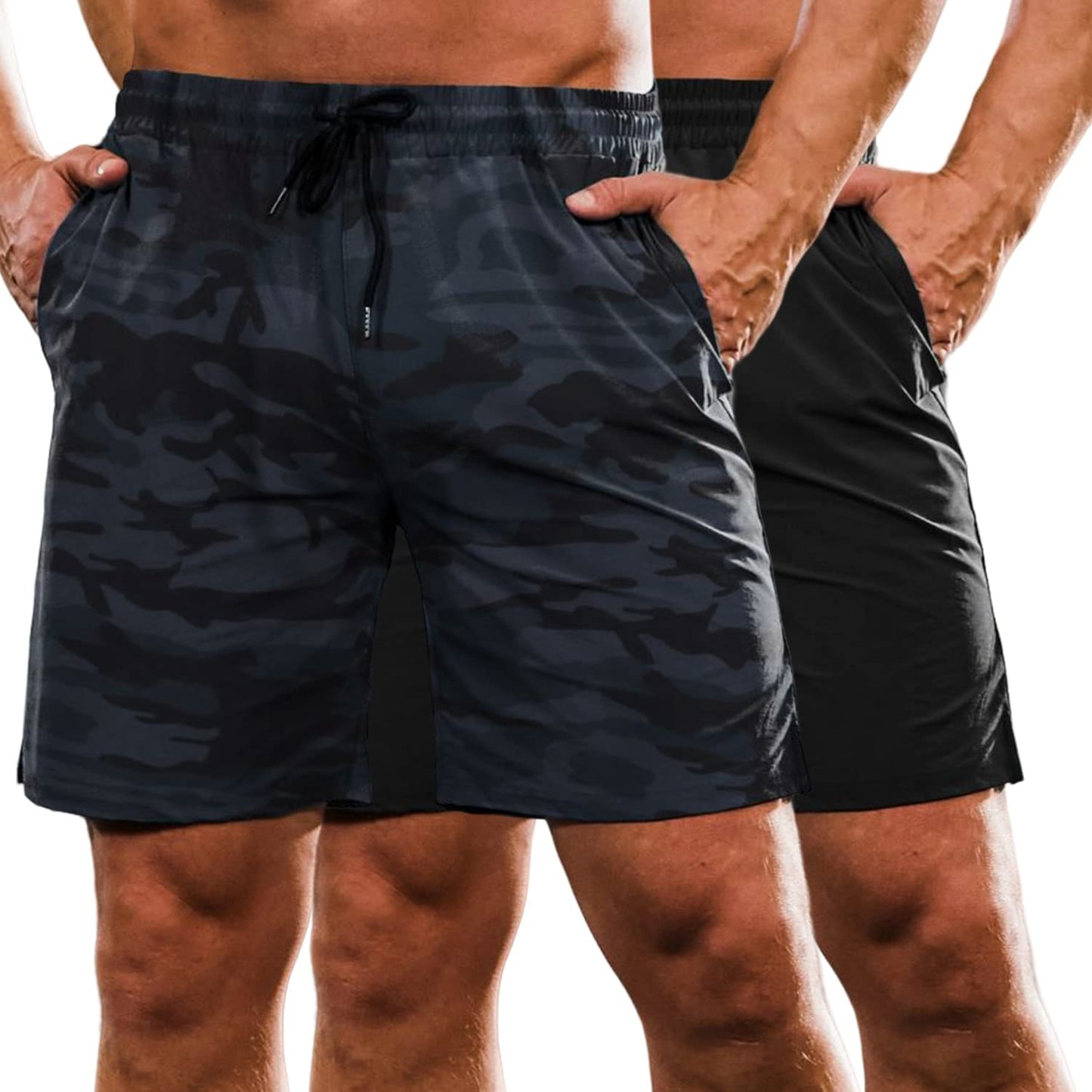 COOFANDY Men's 2 Pack Gym Workout Shorts Quick Dry Bodybuilding Weightlifting Pants Training Running Jogger with Pockets