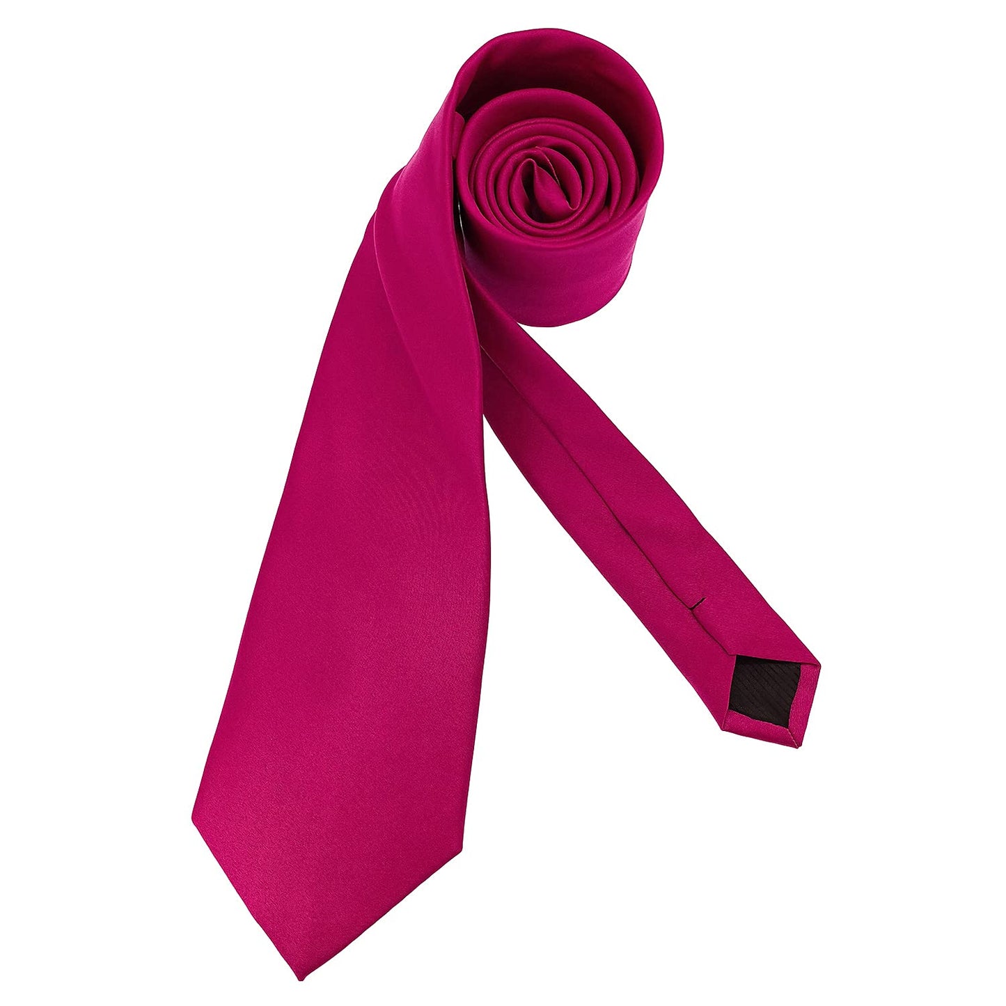 KOOELLE Men's Ties Solid Pure Color Plain Formal Black Ties For Men