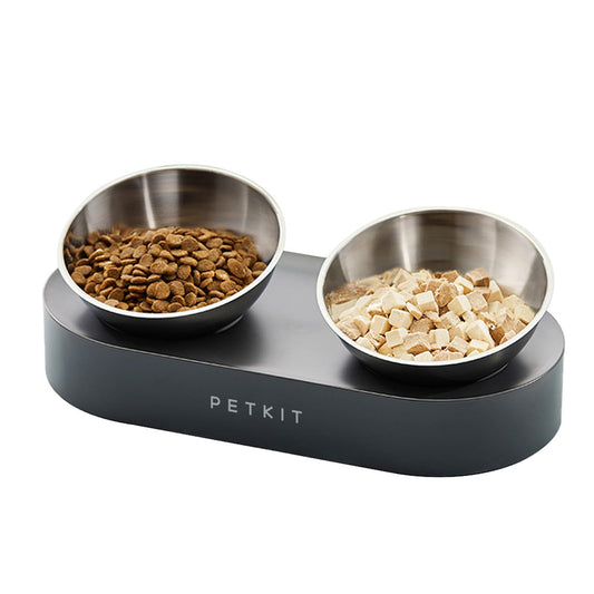 PETKIT Raised Dog Cat Food Bowl 304 Stainless Steel, Elevated Pet Food and Water Bowl Dishes, Elevated Cat Bowls, Non-Slip Tilted Cat Bowl No Spill