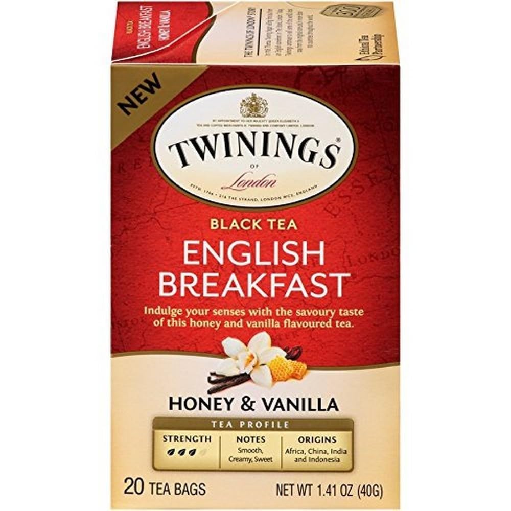 Twinings Decaffeinated English Breakfast Individually Wrapped Black Tea Bags, 20 Count Pack of 6, Flavourful & Robust