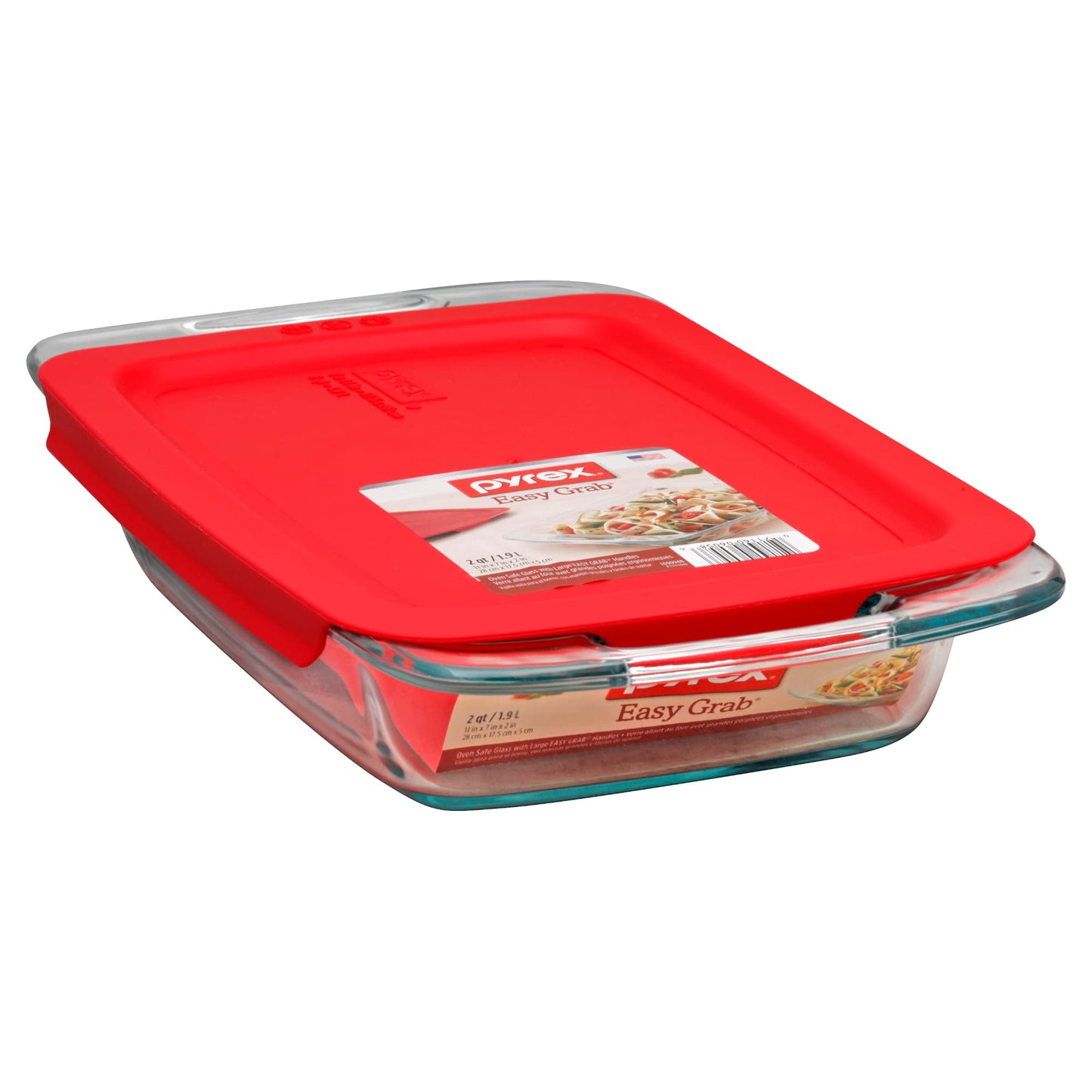 Pyrex 4-Piece Extra Large Glass Baking Dish Set With Lids and Handles, Oven and Freezer Safe