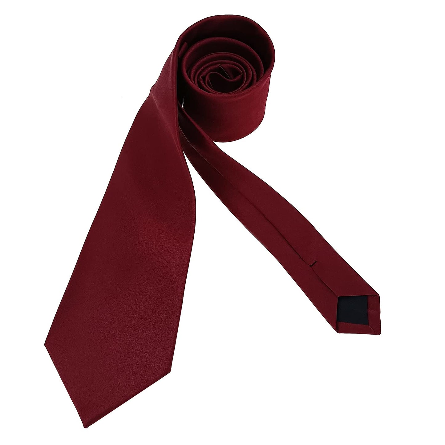 KOOELLE Men's Ties Solid Pure Color Plain Formal Black Ties For Men