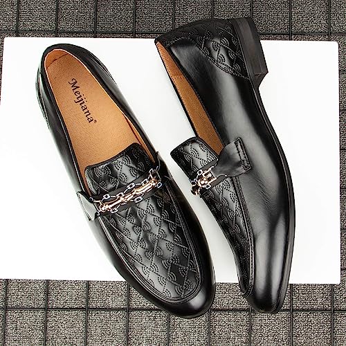 Meijiana Men's Fashion Classic Faux Leather Loafers and Weeding Dress Shoes for Men