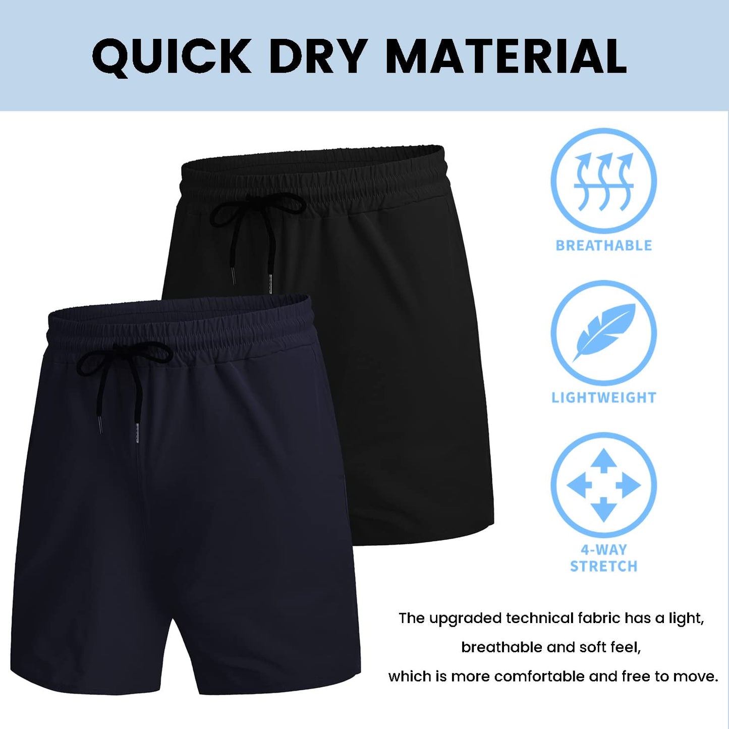 COOFANDY Men's 2 Pack Gym Workout Shorts Quick Dry Bodybuilding Weightlifting Pants Training Running Jogger with Pockets