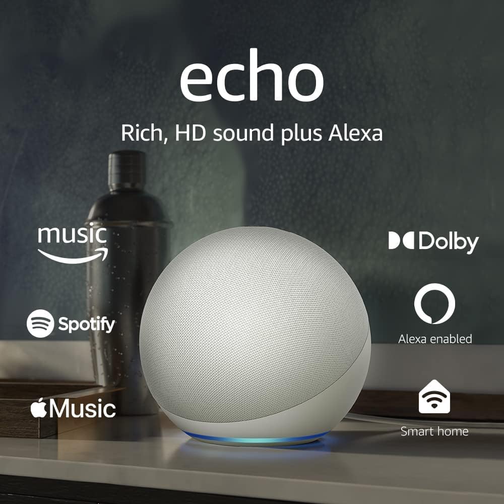 Echo (4th Gen) | With premium sound, smart home hub, and Alexa | Charcoal