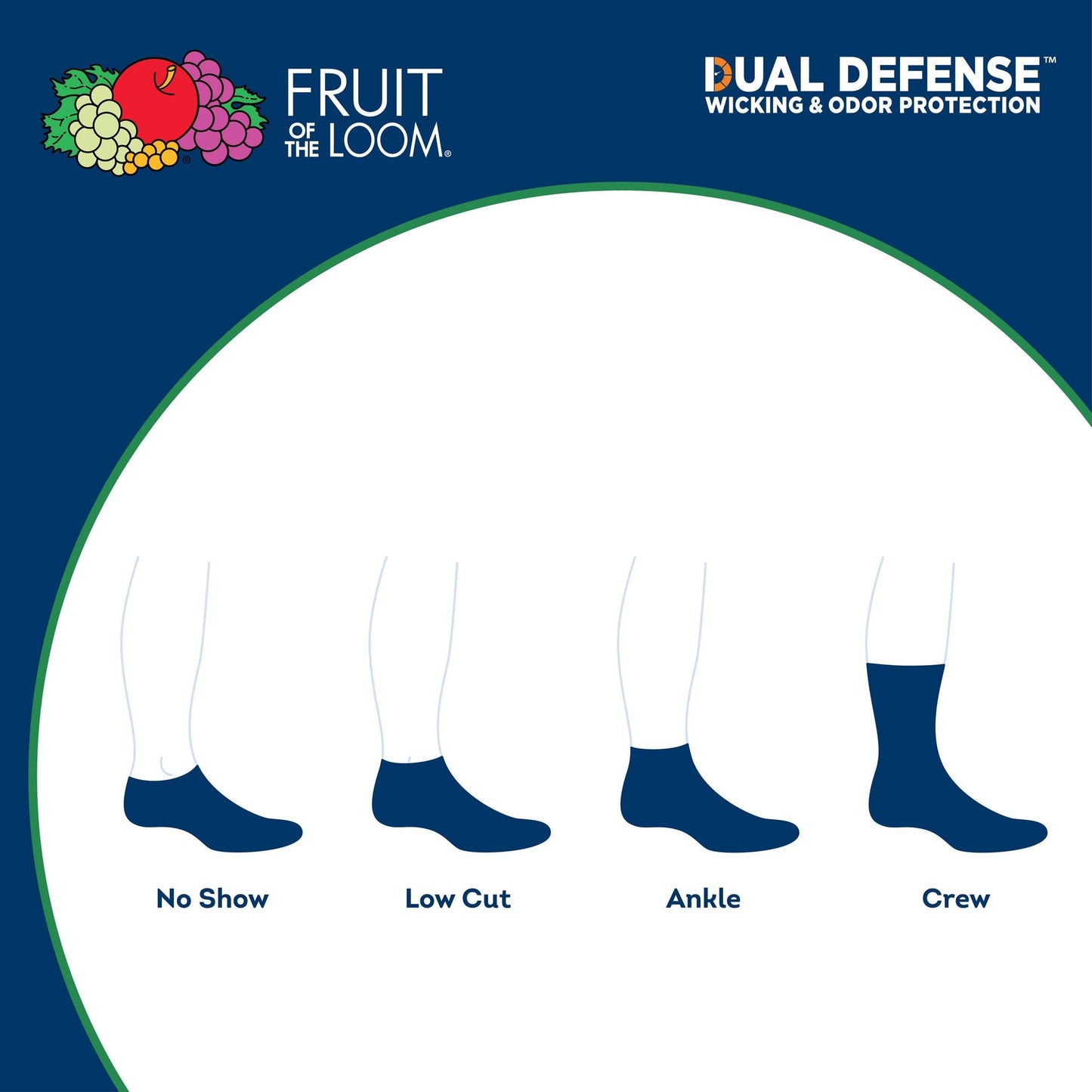 Fruit of the Loom Men's Dual Defense No Show Socks (12 Pack)