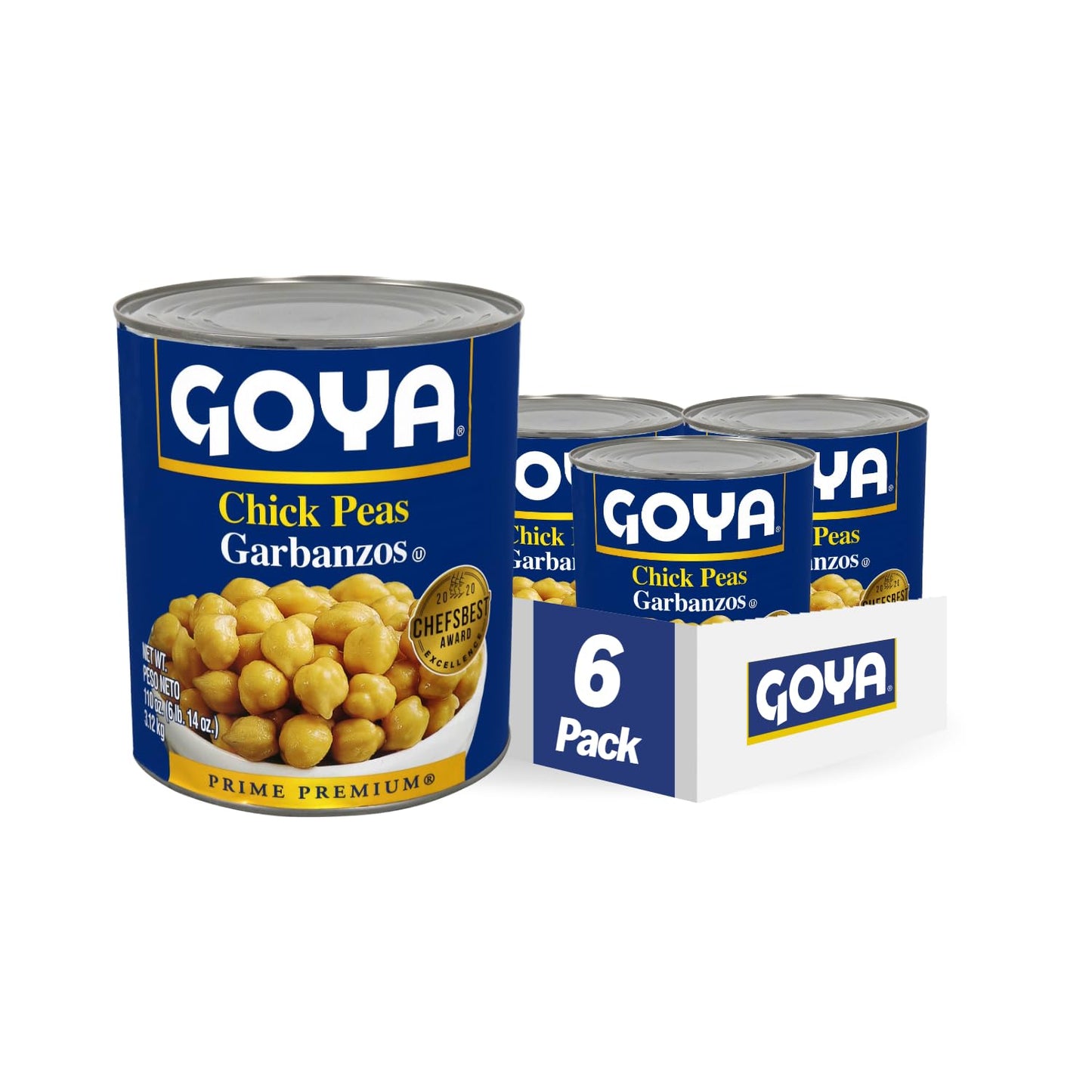 Goya Foods Chick Peas, Garbanzo Beans, 15.5 Ounce (Pack of 8)