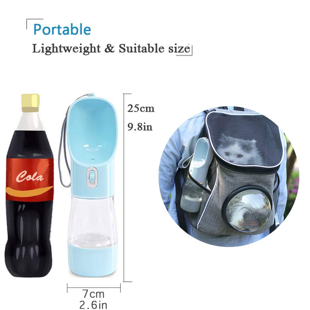 Dog Water Bottle for Walking, Multifunctional and Portable Dog Travel Water Dispenser with Food Container,Detachable Design Combo Cup for Drinking and Eating,Suitable for Cats and Puppy