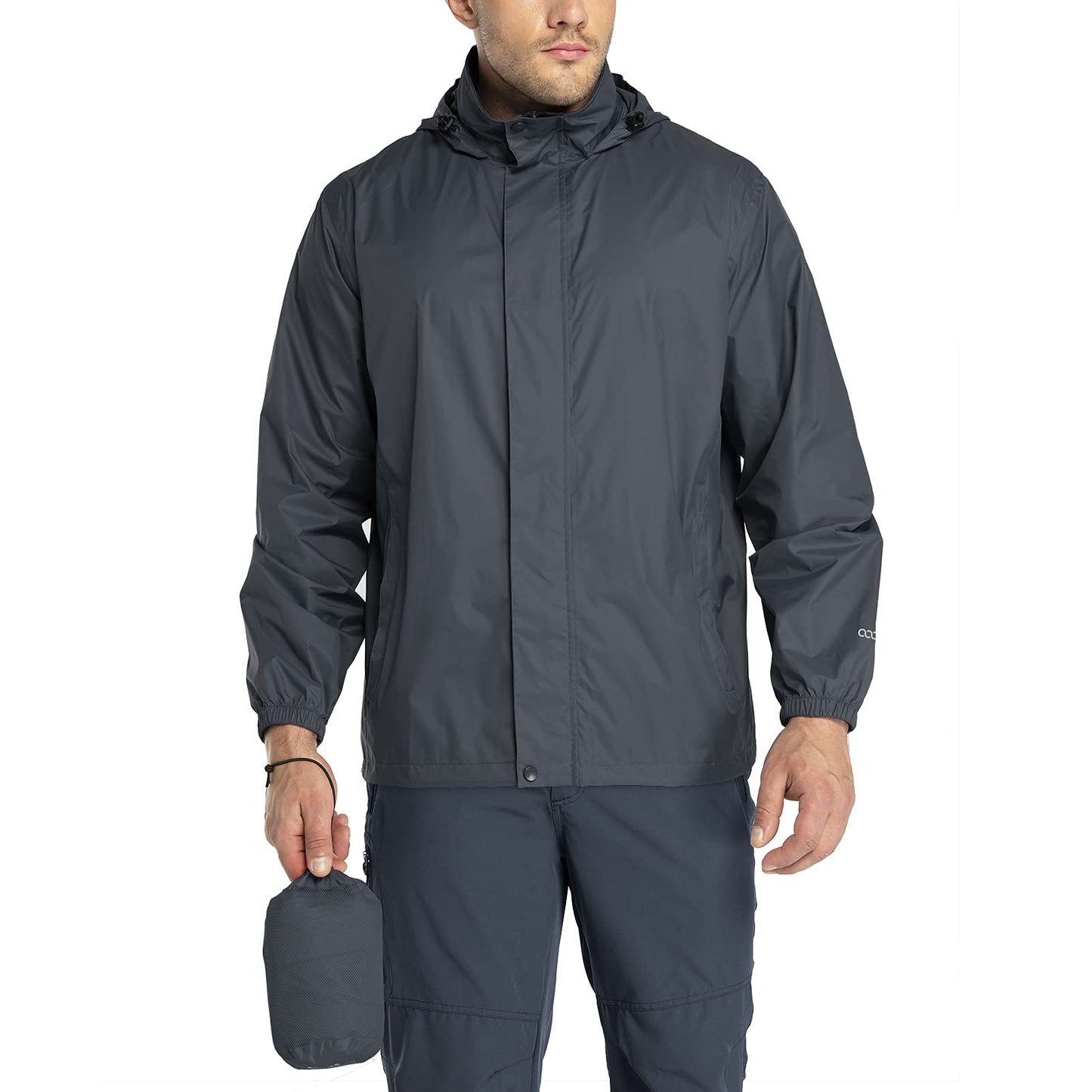 33,000ft Packable Rain Jacket Men's Lightweight Waterproof Rain Shell Jacket Raincoat with Hood for Golf Cycling Windbreaker