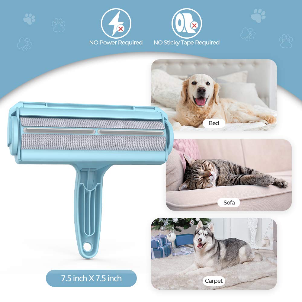 Pet Hair Remover - Lint Roller for Pet Hair - Cat and Dog Hair Remover for Couch, Furniture, Carpet, Car Seat, Reusable Roller W/Self-Cleaning Base - Upgraded Animal Fur Removal Tool