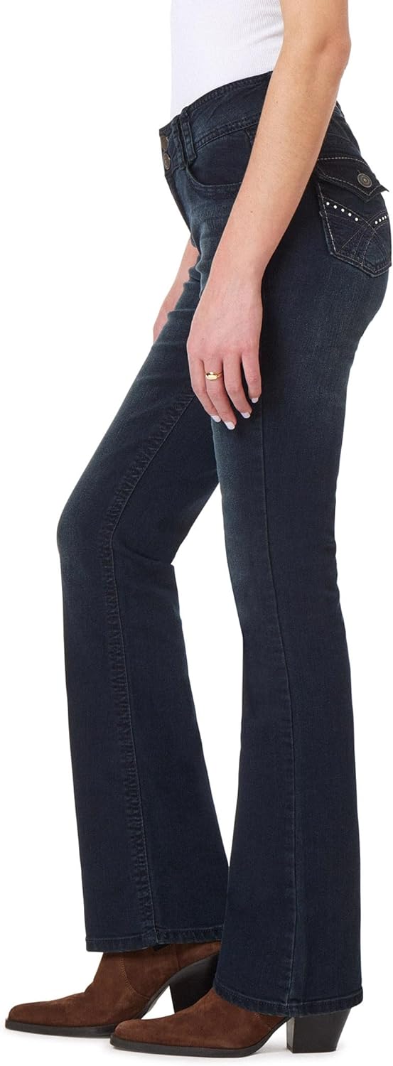 WallFlower Women's Luscious Curvy Bootcut Mid-Rise Insta Stretch Juniors Jeans (Standard and Plus)