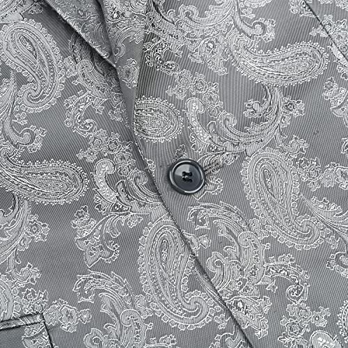 Cloudstyle Mens 2 Piece Paisley Dress Suit One Button Party Wedding Blazer Pants Sets