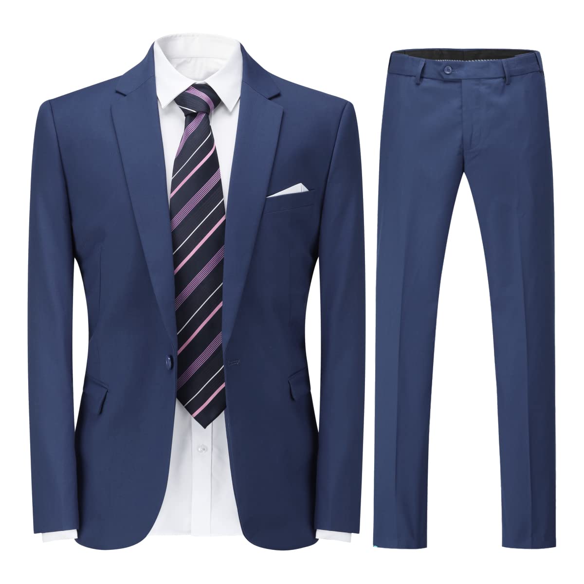 Cloudstyle Men's Suit Single-Breasted One Button Center Vent 2 Pieces Slim Fit Formal Suits