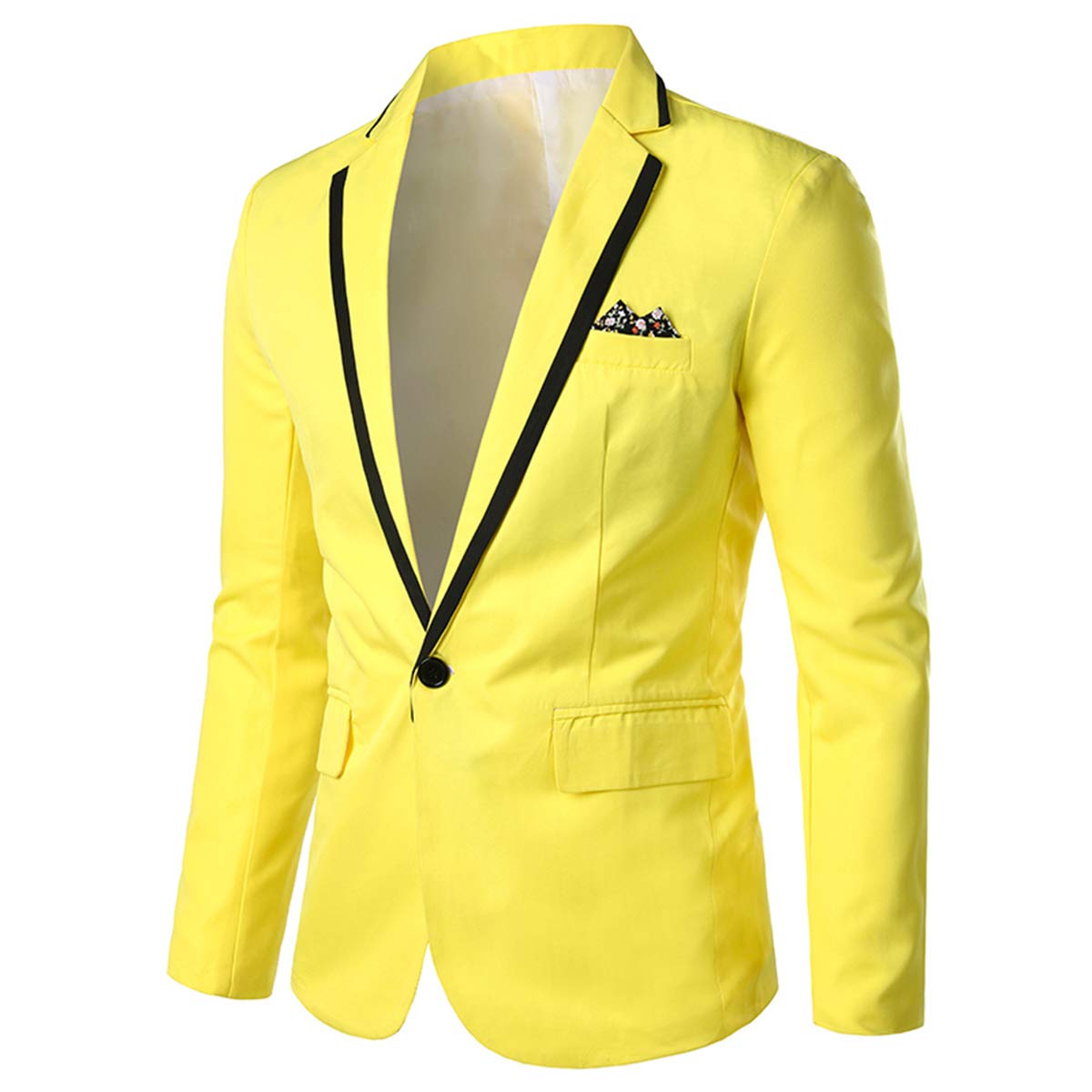 Cloudstyle Mens Casual Slim Fit Suit Jacket 1 Button Daily Blazer Business Sport Coat Tops