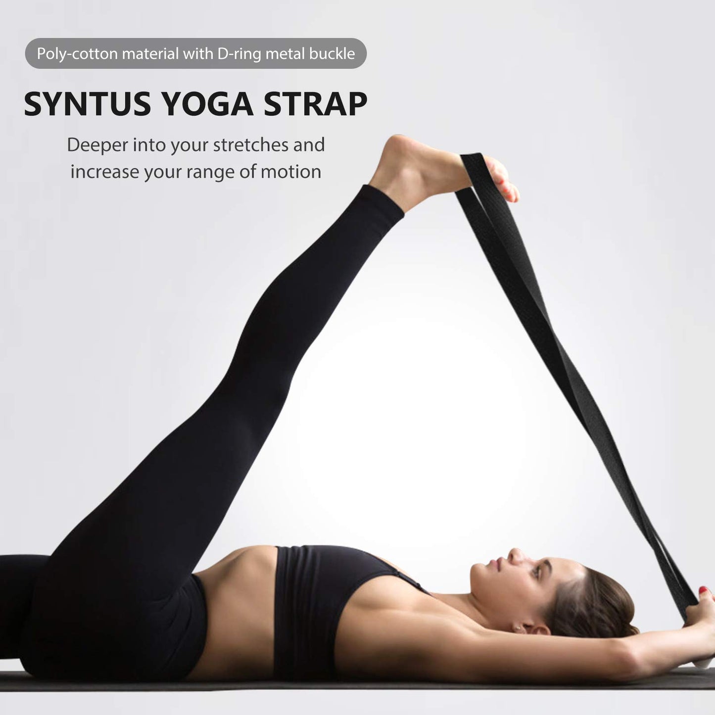 Syntus Yoga Block and Yoga Strap Set, 2 EVA Foam Soft Non-Slip Yoga Blocks 9×6×4 inches, 8FT Metal D-Ring Strap for Yoga, General Fitness, Pilates, Stretching and Toning