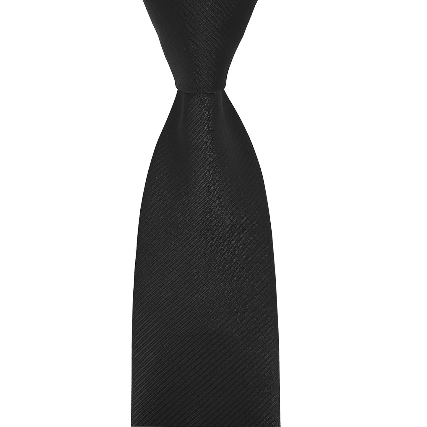 KOOELLE Men's Ties Solid Pure Color Plain Formal Black Ties For Men