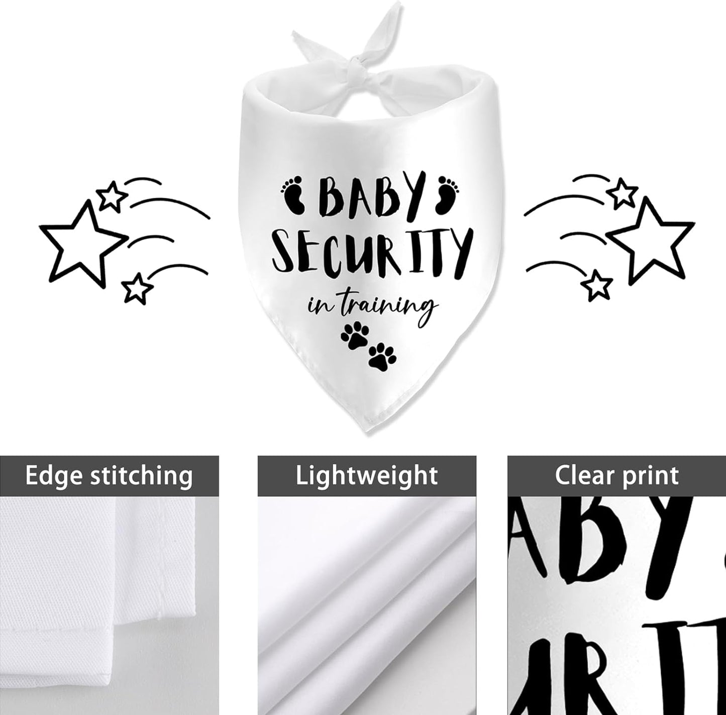 Baby Security in Training Printed Dog Bandana Pet Scarf Dog Pregnancy Announcement Bandana Pregnancy Dog Bandana for Dogs Pet Accessories for Dog Lovers Pregnancy Reveal Ideas