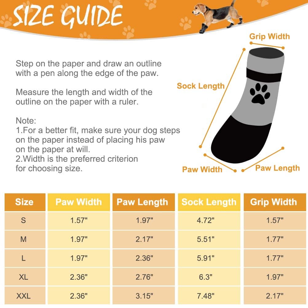 BINGPET Dog Socks for Hardwood Floors,Outdoor Anti Slip Waterproof Paw Protector,Dog Boots for Hot Pavement for All Season,Dog Grip Socks Prevent Licking for Small Medium Large Old Dogs