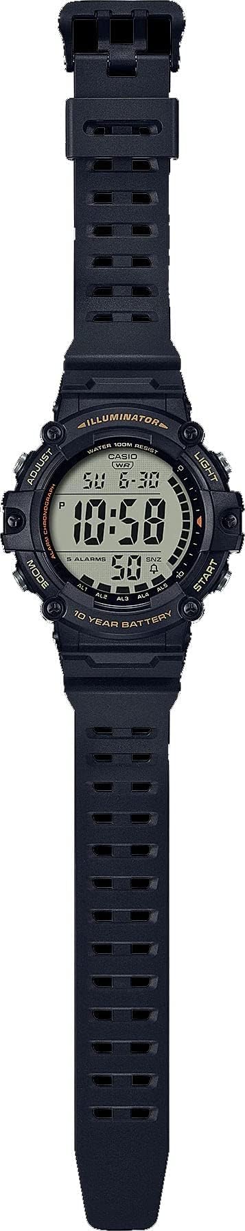 Casio Illuminator AE1500WH Series | 10-Year Battery | LED Backlight | 5-Alarms | 1/100 Sec Stopwatch | Men's Digital Watch