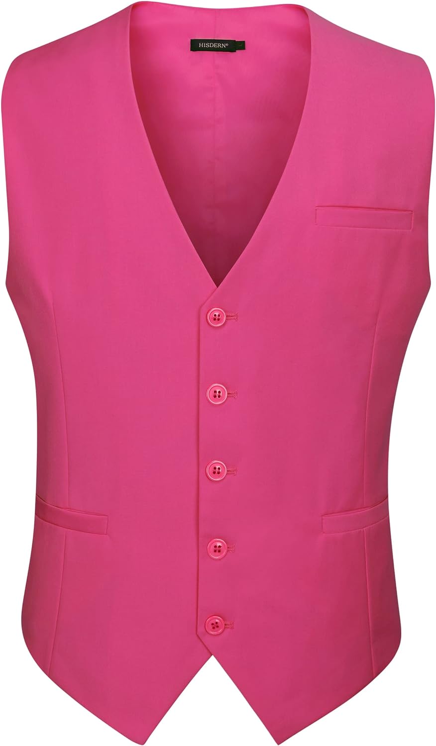 HISDERN Men's Suit Vest Business Formal Dress Waistcoat Vest with 3 Pockets for Suit or Tuxedo