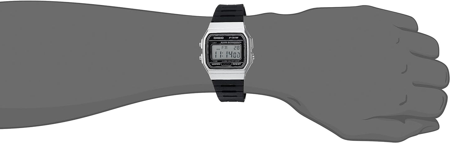 Casio Classic F91W Series Quartz Watch | Water Resistant |1/100 Second Stopwatch | Daily Alarm | Hourly Time Signal |Auto Calendar |SS Caseback |12/24-Hour Format