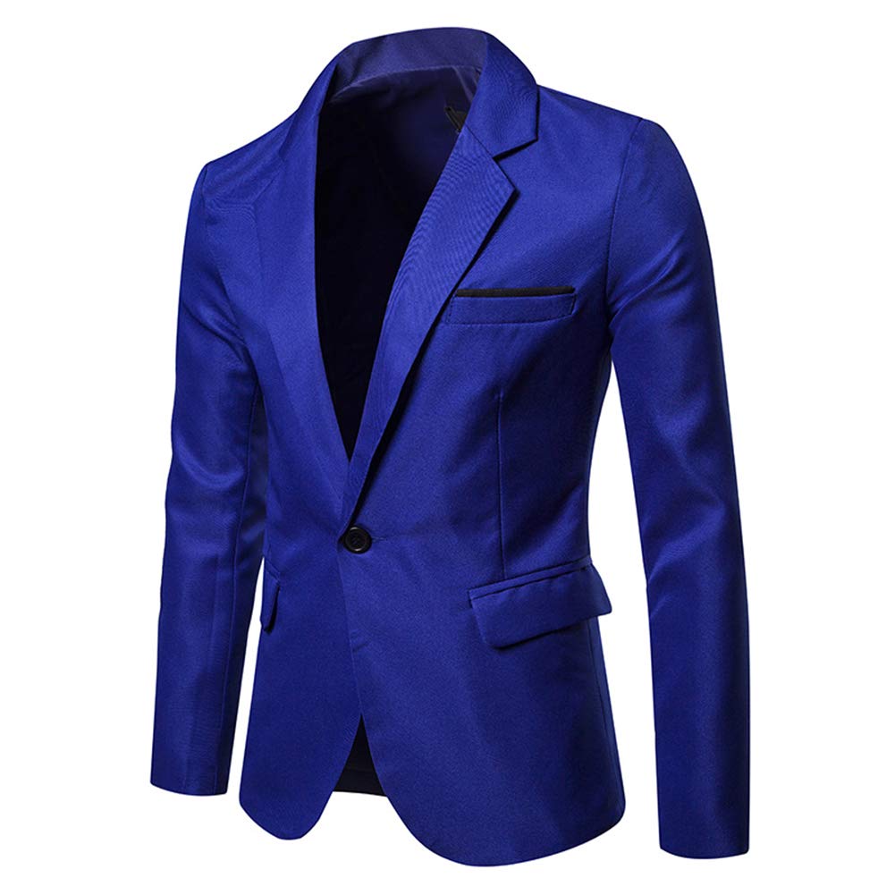 Cloudstyle Mens Casual Slim Fit Suit Jacket 1 Button Daily Blazer Business Sport Coat Tops