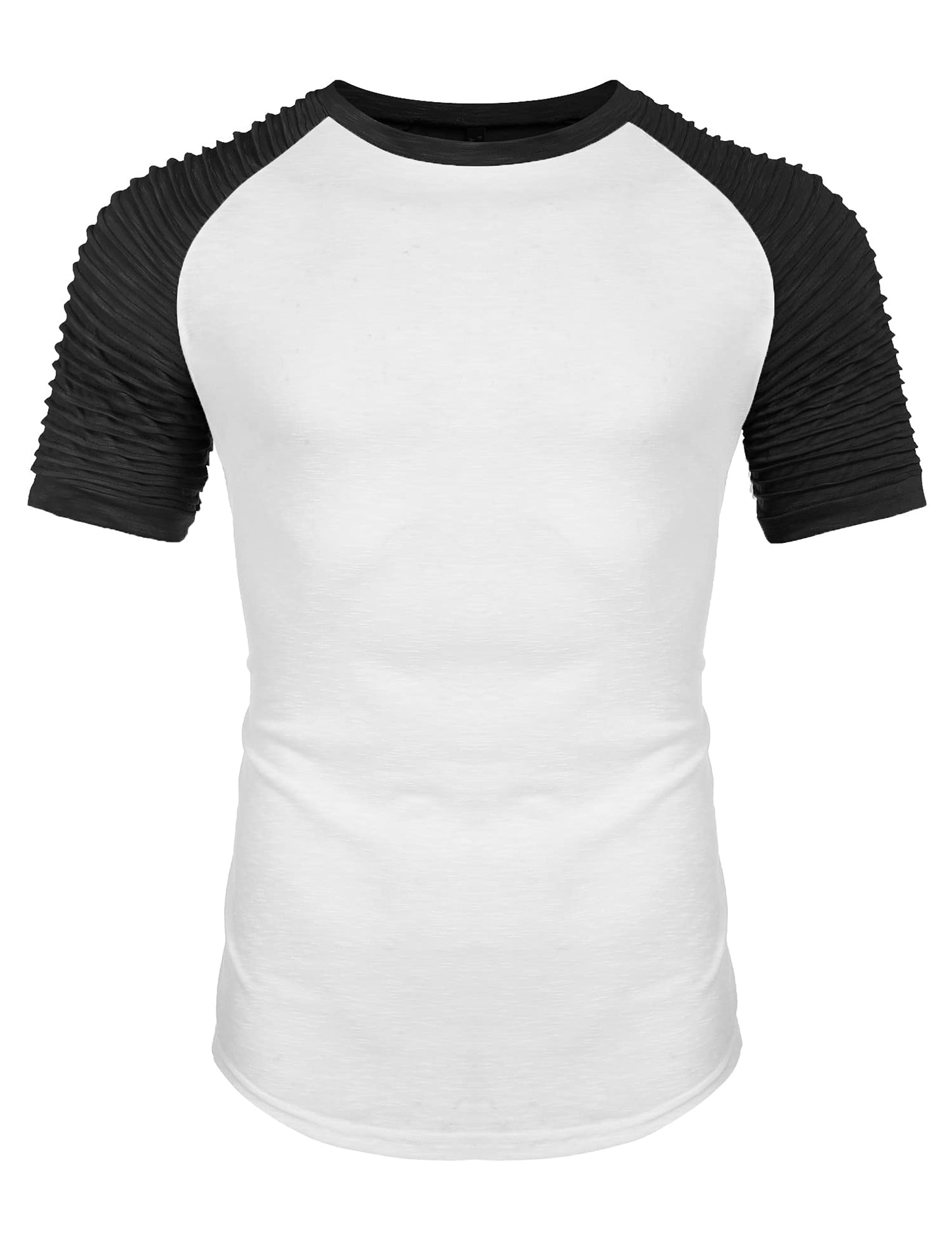 COOFANDY Men's Muscle T-Shirt Pleated Raglan Sleeve Bodybuilding Gym Tee Short Sleeve Fashion Workout Shirts Hipster Shirt