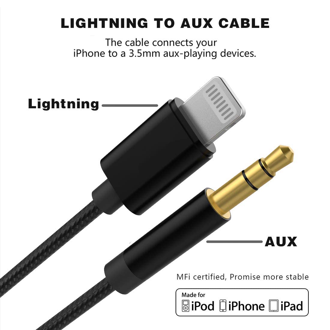 Seulliya USB C to 3.5mm Audio Aux Jack Cable, Aux Cord for iPhone 15, Type C to 3.5mm Headphone Car Stereo Cord Compatible with iPhone 15 Plus /15 Pro Max, Samsung Galaxy S23 S22 Note 20, Pixel 5 XL