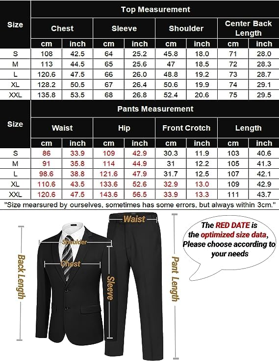 COOFANDY Men's 2 Piece Suits Classic Fit 2 Button Dress Suits Tuxedo Jacket Blazer for Wedding Business Dinner Prom