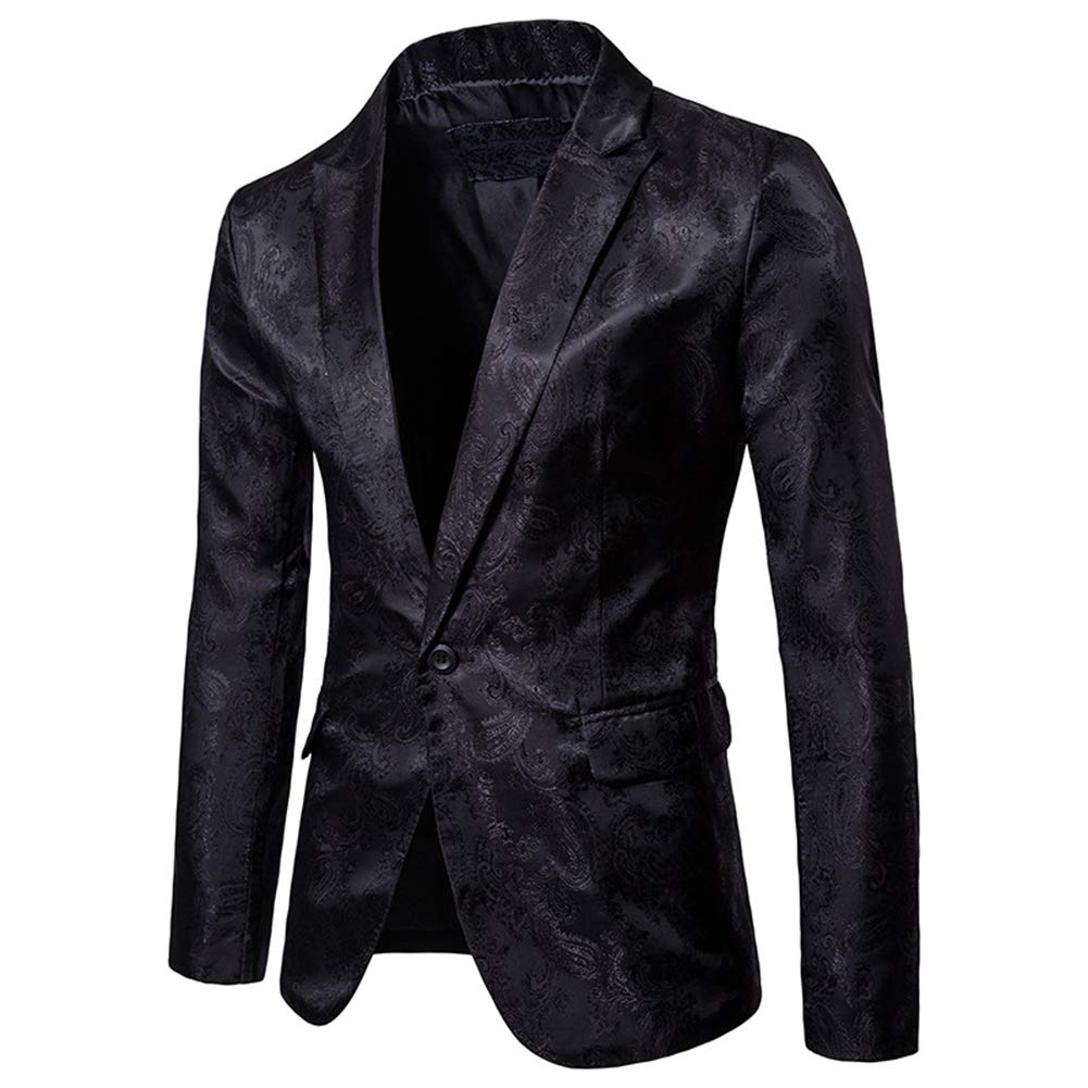 Cloudstyle Mens 2 Piece Paisley Dress Suit One Button Party Wedding Blazer Pants Sets