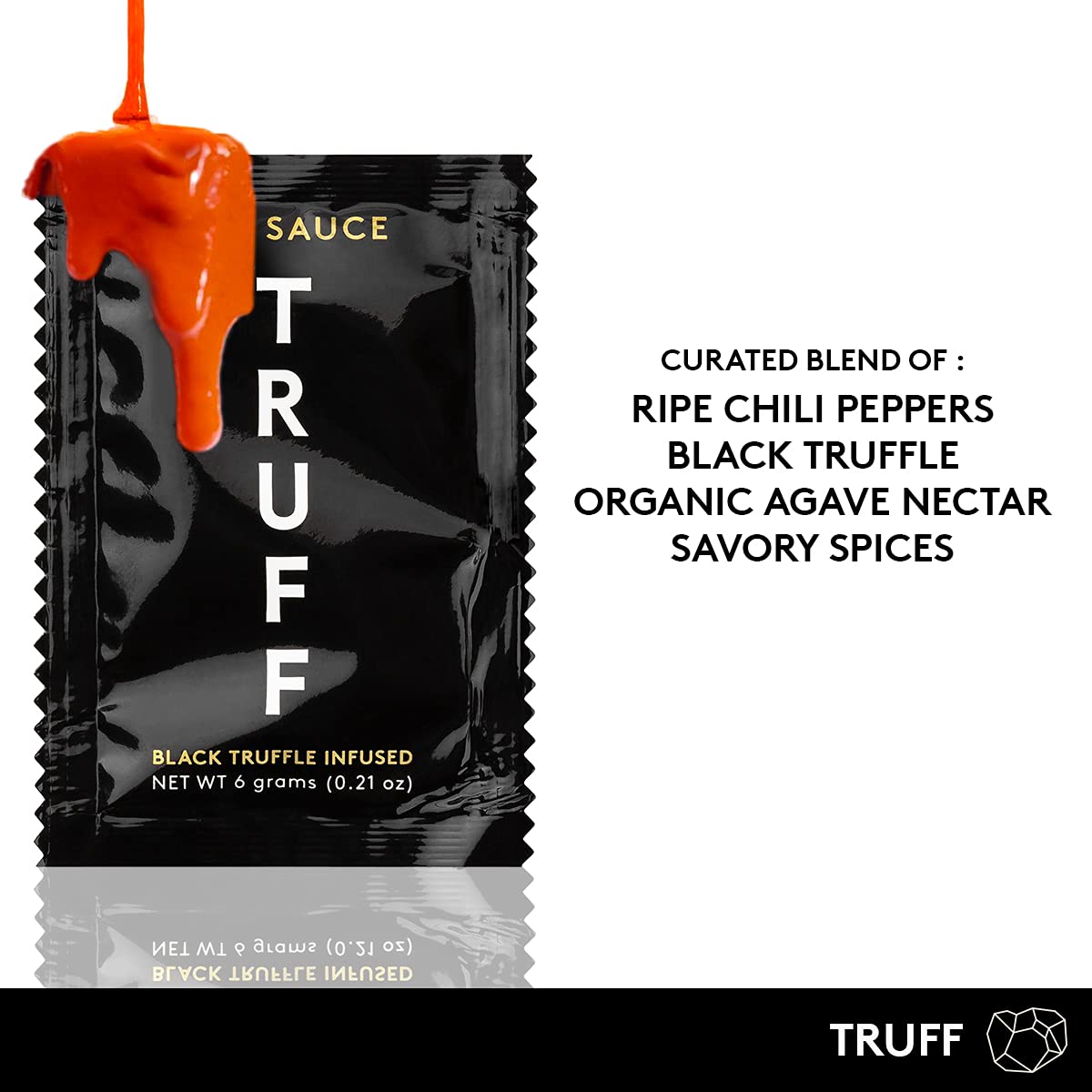 TRUFF Original Black Truffle Hot Sauce, Gourmet Hot Sauce with Ripe Chili Peppers, Black Truffle Oil, Agave Nectar, Unique Flavor Experience in a Bottle, 6 oz.