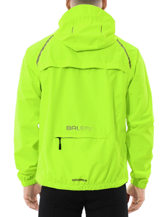 BALEAF Men's Rain Jacket Waterproof Windbreaker Running Cycling Golf Hiking Gear Hood Lightweight Reflective Packable