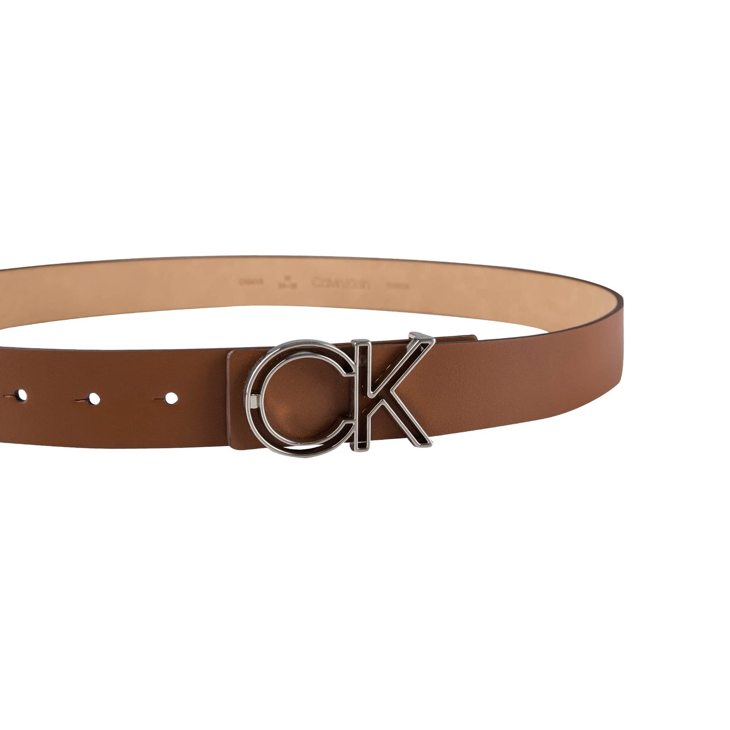 Calvin Klein Men's Casual Statement Plaque Buckle Belt with Logo Treatment