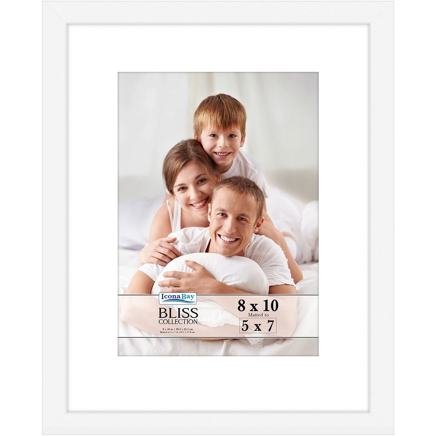 Icona Bay 5x7 Black Picture Frame, Modern Style Wood Composite Frame, Table Top or Wall Mount, Bliss Collection