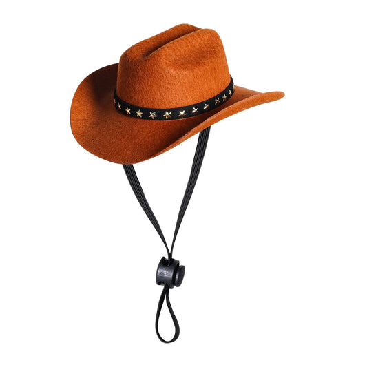 Pet Cowboy Costume Cosplay Cap Halloween Costumes for Dogs Cat Pet Party Decoration Mini Cowboy Hat (Brown, Small)