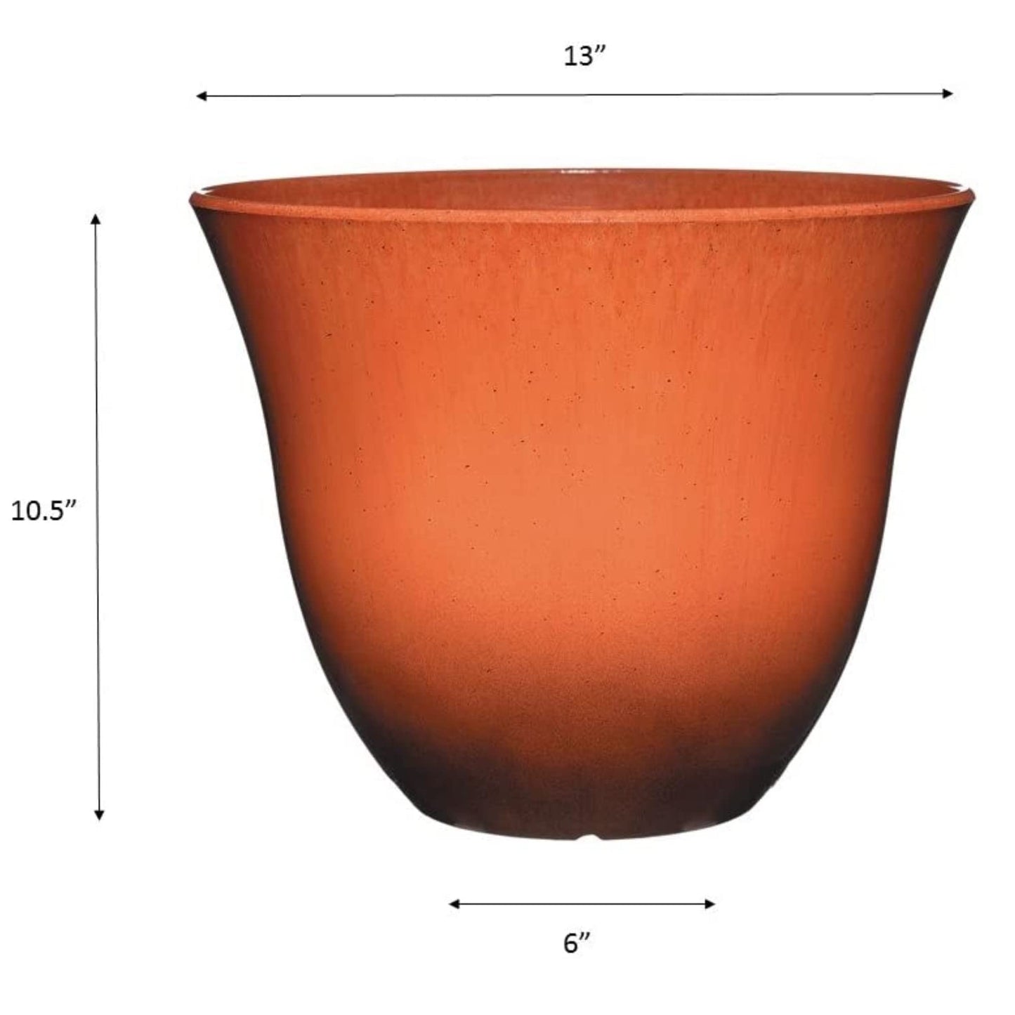 Classic Home and Garden Honeysuckle Resin Flower Pot Planter, Tequila Sunrise, 13"