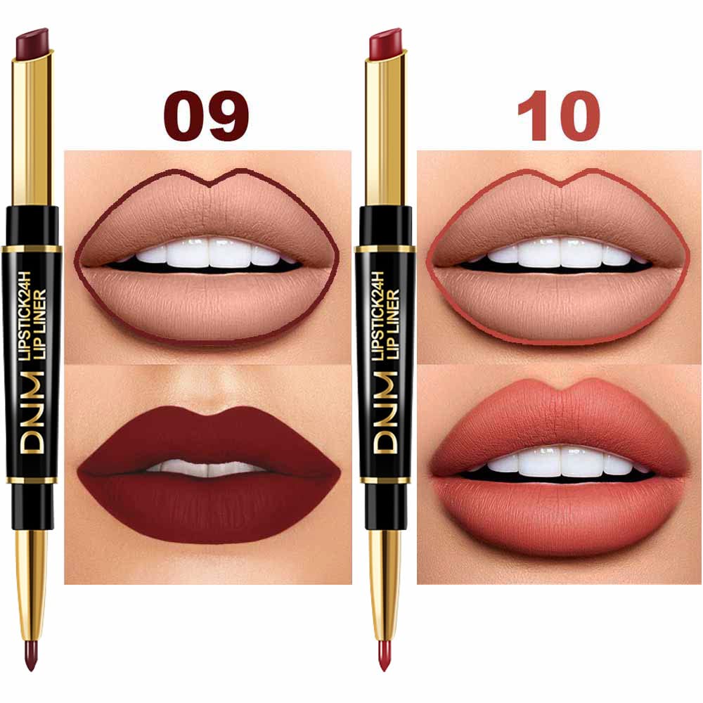 evpct 3Pcs Chestnut Nude Brown Lip Liner and Lipstick Set Kit for Women DNM Dusty Antique Rose Matte Lips Kit with Lip Liner Stains Long Lasting Waterproof 24 Hour Lipstick and Lip Liners Combo Pencil