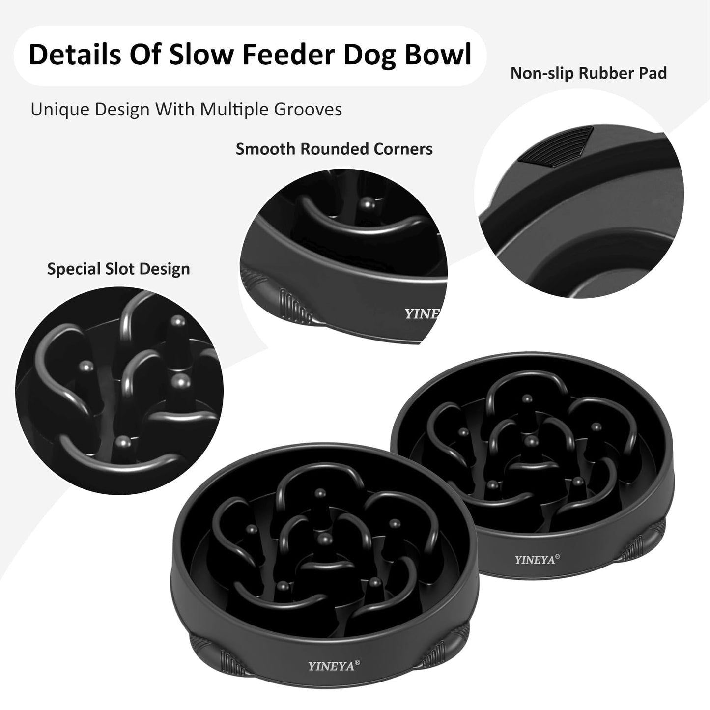 Slow Feeder Dog Bowls Small Breed, Dog Slow Feeder Bowl, Dog Food Bowls Slow Feeder, Small Dog Bowl Slow Feeder, Dog Puzzle Feeder Bowls, Dog Bowls Small Size Dog, Slow Eating Dog Bowl 1~2Cups