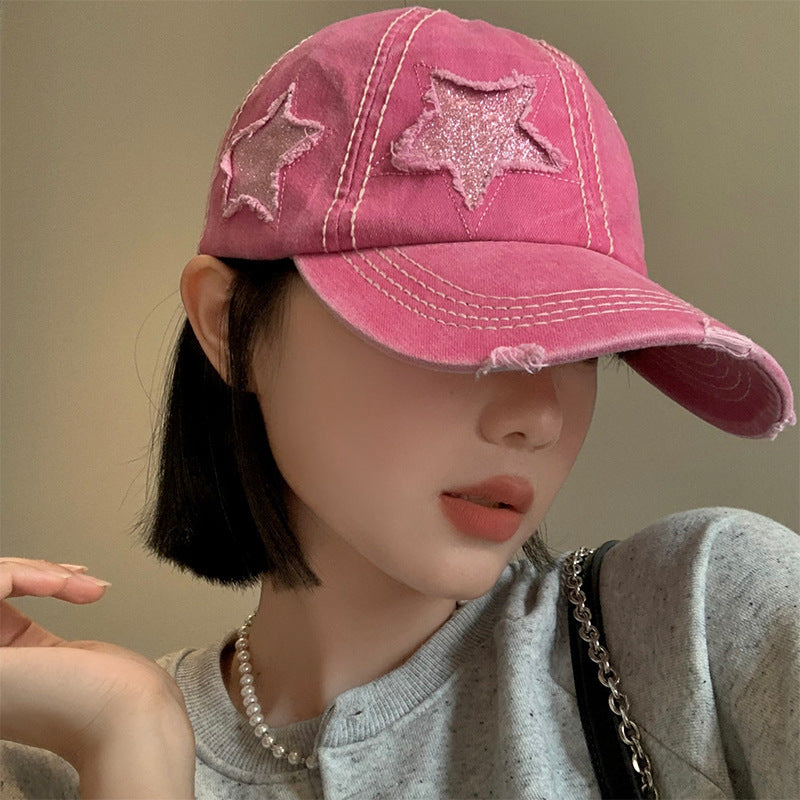 Women's Retro Leisure Ripped Baseball Hat