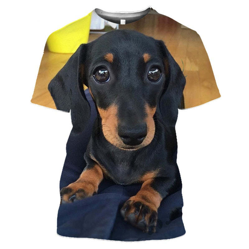 Men's Dachshund 3D Print T-Shirt