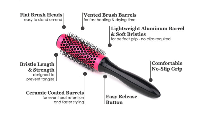 Professional Hair Dressing Brushes High Temperature Resistant Ceramic Iron Round Comb Beauty Hair Makeup Tool 50mm