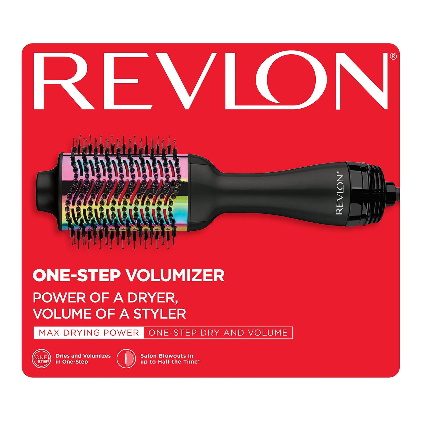 REVLON One-Step Hair Dryer And Volumizer Hot Air Brush, Black, Packaging May Vary, Black Volumizer, 1 Count