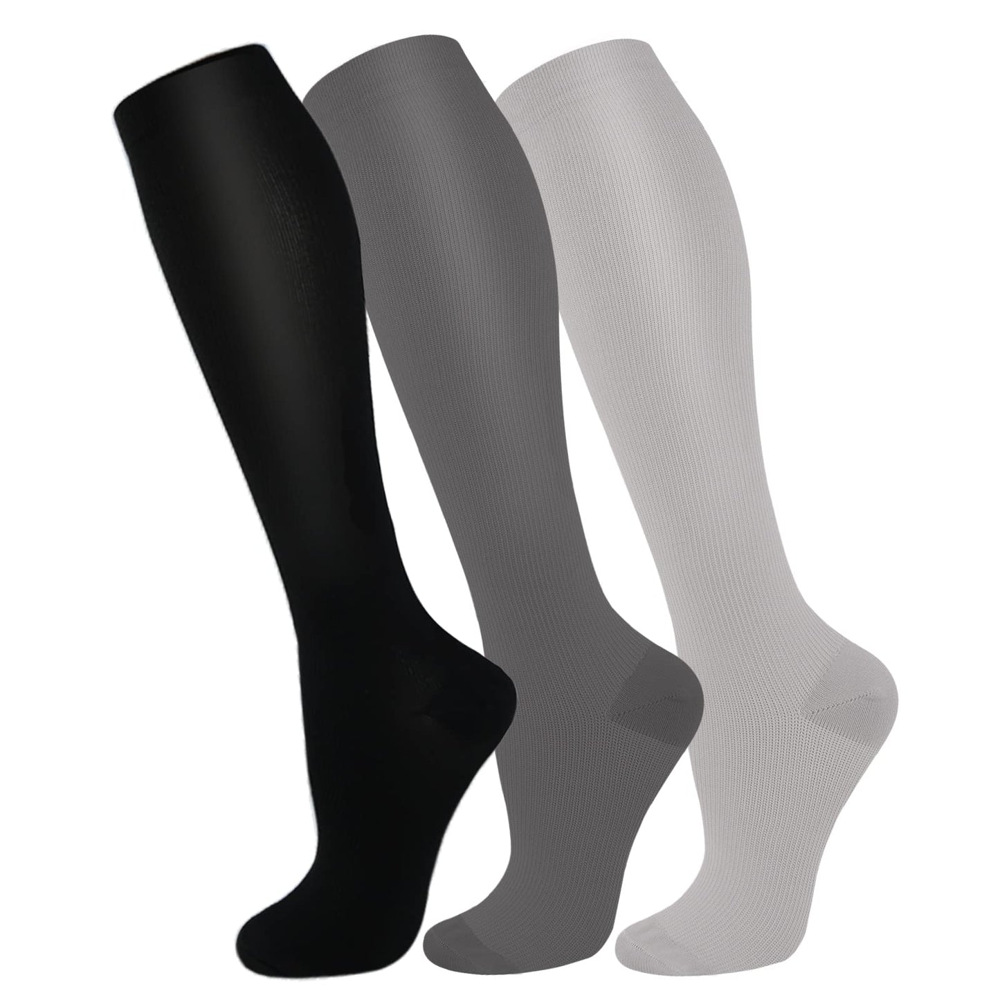 FuelMeFoot 3 Pack Copper Compression Socks - Compression Socks Women & Men Circulation - Best for Medical,Running,Athletic