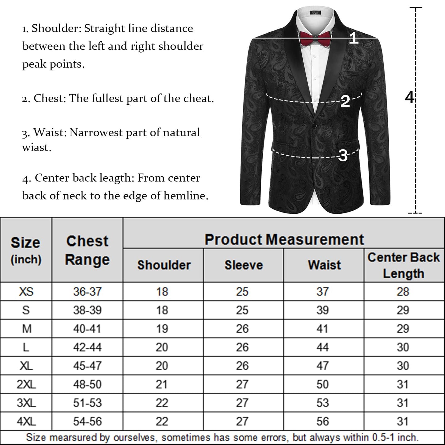 COOFANDY Mens Floral Tuxedo Jacket Paisley Shawl Lapel Suit Blazer Jacket for Dinner,Prom,Wedding